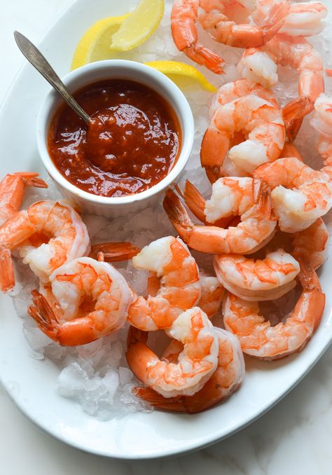 Shrimp Cocktail - Once Upon a Chef Shrimp Cocktail Sauce, Once Upon A Chef, Zesty Sauce, Homemade Cocktails, Cocktail Serving, Frozen Shrimp, Cocktail Sauce, Salad Recipes For Dinner, Shrimp Cocktail