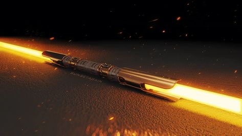 Yellow Lightsaber Aesthetic, Orange Lightsaber Aesthetic, Yellow Lightsaber, Lightsaber Hilts, Dark Jedi, Lightsaber Design, Lightsaber Hilt, Star Wars Light Saber, Star Wars Images