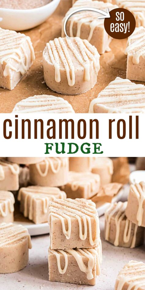 This easy Cinnabon Cinnamon Roll Fudge recipe combines the best of both treats for a creamy indulgence you can make in your own kitchen. No candy thermometer needed! Baked Goods Recipes To Sell, Cinnamon Fudge Recipe, Christmas Bakes, Bark Recipes, Homemade Fudge Recipes, Fudge Flavors, Fudge Ingredients, Christmas Fudge, Candy Treats