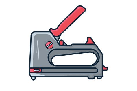 Colorful Staple gun illustration. Construction working element icon concept. Stapler gun for build and repair, stapler sign design. Cricut Design Studio, 3d Icons, Art Tools, Sign Design, Cricut Design, Design Studio, Royalty, Royalty Free, Repair