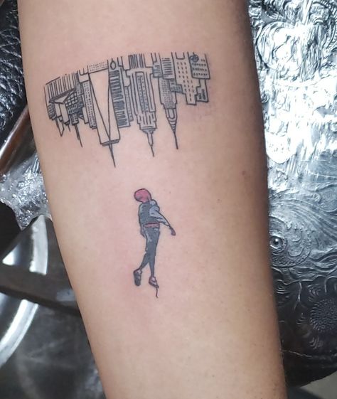 Spiderman Across The Spider Verse Tattoo Ideas, Spiderman Into The Spider Verse Tattoo, Its A Leap Of Faith Spiderman Tattoo, Spiderman Tattoo Aesthetic, Spiderman Tatoos Ideas, Spider Verse Tattoo Ideas, Spiderman Inspired Tattoo, Into The Spider Verse Tattoo, Across The Spider Verse Tattoo