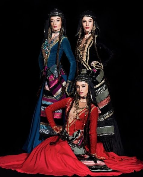 Georgian Dance, Georgian Culture, Caucasian Clothes, Georgian Clothing, Georgian Dress, Caucasus Mountains, National Clothes, Beautiful Dresses For Women, Folk Dance