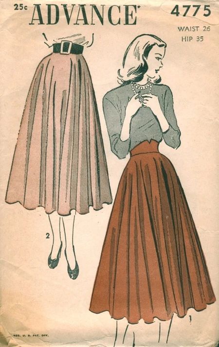 Advance 4775 | Vintage Sewing Patterns | Fandom Narrow Waist, 1950 Fashion, Vintage Fashion 1950s, Into Fashion, 20th Century Fashion, Fashion 1950s, Folk Fashion, Valentino Rossi, 1940s Fashion