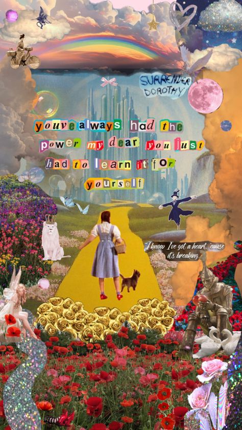 Wizard of Oz collage Wicked Musical Broadway, Wizard Of Oz Musical, Surrender Dorothy, Wizard Of Oz Movie, Dorothy Wizard Of Oz, Glinda The Good, Wicked Musical, Sea Wallpaper, Consciousness Art