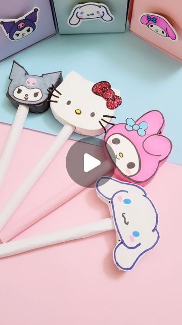 Cinamoroll Crafts, Sanrio Craft Ideas, Easy Craft Ideas With Paper, Diy Cinnamoroll, Diy Hello Kitty Crafts, Kuromi Dibujo, Sanrio Ideas, Ideas Para Dibujos, Sanrio Crafts