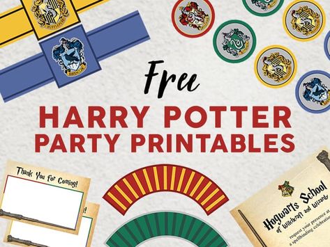 30 Free Harry Potter Printables - Crafts, Party, Decor, Games and More! - Party with Unicorns Harry Potter Birthday Printables, Harry Potter Party Printables, Free Harry Potter Printables, Harry Potter Party Invitations, Harry Potter Cupcake Toppers, Harry Potter Candy, Harry Potter Cupcakes, Harry Potter Party Decorations, Hogwarts Party