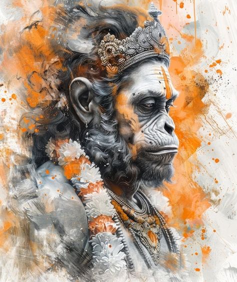 Hanuman Ji Portrait, God Drawings, Hanuman Tattoo, God Hanuman, Canvas Art Painting Abstract, Canvas Art Painting Acrylic, Hanuman Ji Wallpapers, Pencil Drawings Of Animals, Painting Reference