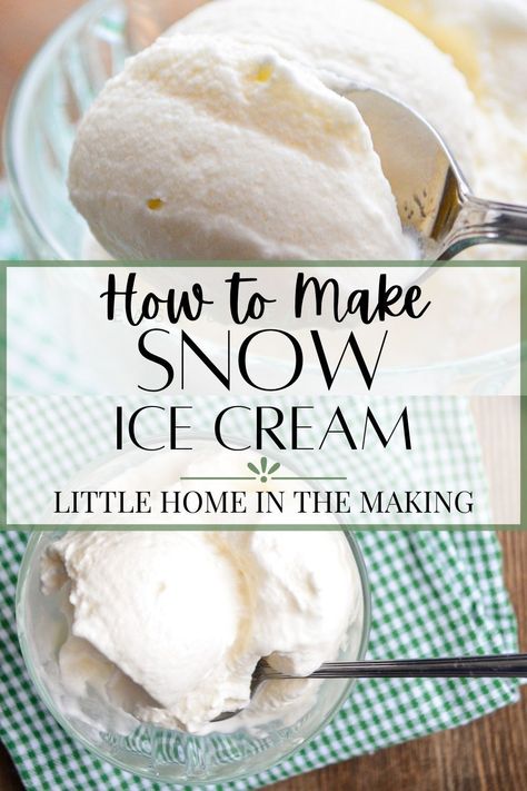 This homemade snow ice cream is one of the best snow activities for kids! Great for homeschool, or a snow day craft project! Make your very own ice cream from snow and just a few simple ingredients. No ice cream maker needed! This is a fun winter dessert that will have kids excited and ready to learn. Snow Cream Recipe With Milk, Snow Activities For Kids, Snow Ice Cream Recipe, Snowcream Recipe, Snow Recipe, Homemade Snow, Sherbet Recipes, Ice Cream Recipes Machine, Snow Ice Cream