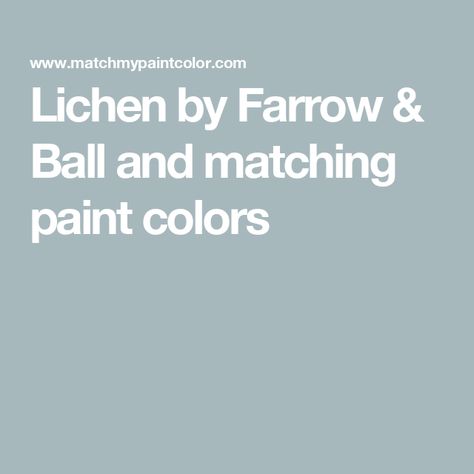 Lichen by Farrow & Ball and matching paint colors Lichen Farrow And Ball, Farrow And Ball Paint, Paint Matching, Farrow And Ball, Matching Paint Colors, Paint Samples, Popular Colors, Benjamin Moore, Farrow Ball