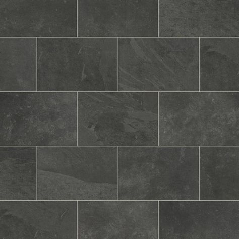 Karndean Knight Tile, Dark Grey Tile, Karndean Flooring, Black Tile, Floor Texture, Dark Floors, Tile Texture, Floor Tile Design, Black Tiles