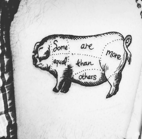 George Orwell Tattoo, Farm Animals Tattoo, Animal Farm Tattoo, Animal Farm Tattoo George Orwell, Animal Farm George Orwell Quotes, Animal Farm By George Orwell, Animal Farm George Orwell Art, Farm Tattoo, Animal Farm George Orwell