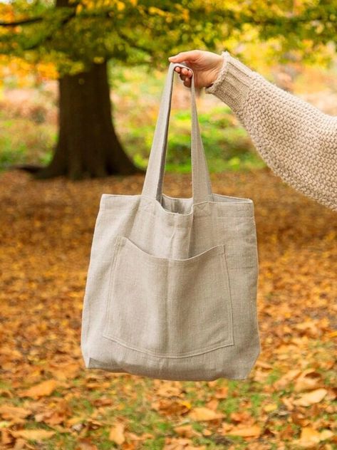 Eco-friendly Linen Tote With Pockets: Limited Edition Summer Bag Made From 100% Linen - Etsy UK Tote With Pockets, Shopping Tote Bags, Linen Tote Bag, Duffel Bag Backpack, Purse Backpack, Sustainable Shopping, Wholesale Gifts, Summer Bag, Paper Gift Bags