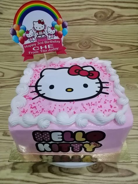 Hello Kitty Cake Square, Kue Hello Kitty, Bolo Da Hello Kitty, Hello Kitty Theme, Hello Kitty Birthday Cake, Kitty Theme, Hello Kitty Imagenes, Kitty Aesthetic, Kitty Cake