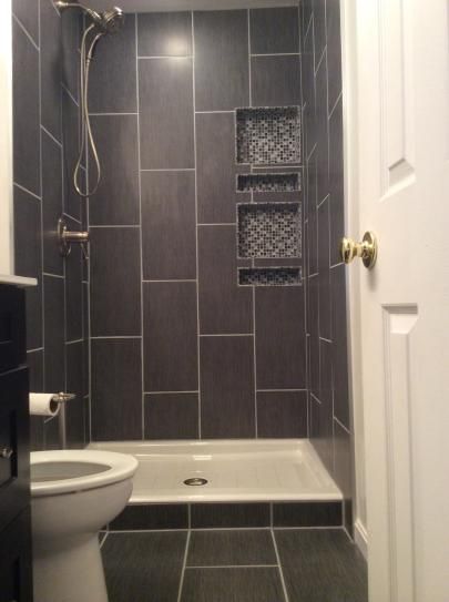 Tile Makeover, Gray Tiles, Master Bath Remodel, Stunning Bathrooms, Bathroom Shower Tile, Bathroom Remodel Shower, Porcelain Floor, Bathroom Redo, Bad Design