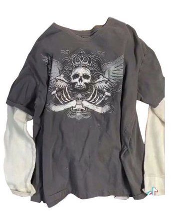 Y2k Fairy Grunge Graphic Long Sleeve Tees Tops Women E-Girls Aesthetic Gothic Skull Print Baggy T Shirts Emo Clothes Mode Grunge, Mein Style, Swaggy Outfits, Mode Vintage, Dream Clothes, Grunge Outfits, Look Cool, Shopping List, Outfit Inspirationen