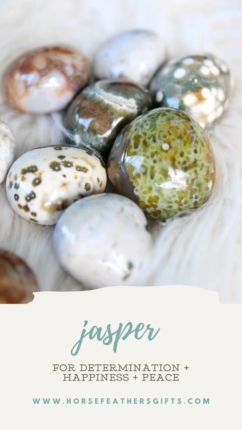 Exploring Gemstone Meaning: Jasper for Determination + Happiness + Peace | HorseFeathers Jewelry & Gifts The Blog blog Jasper Meaning, Gemstone Meanings, Positive Energy, Jewelry Gifts, Meant To Be, Gemstones, Stone, Gifts