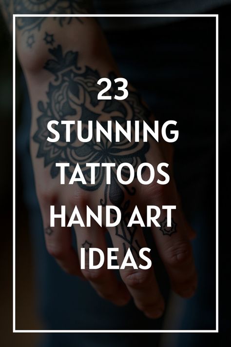 23 Stunning Tattoos Hand Art Ideas Feminine Hand And Finger Tattoos, Geo Hand Tattoo, Hand Tattoo Wrap Around, Symmetrical Hand Tattoo, Finger Hand Tattoos For Women, Meaningful Hand Tattoos For Women, Thumb Tattoos For Women Unique, Hand Text Tattoo, Female Hand Tattoos For Women