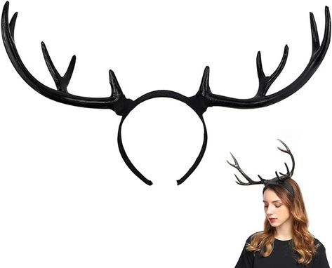 Amazon.com: FERCAISH Reindeer Antler Headband, Black Deer Horn Elk Headband Headpiece for Christmas Party, Large Antler Ears Hairband : Clothing, Shoes & Jewelry Deer Antlers Headband, Cosplay Horns, Black Deer, Antler Design, Antler Headband, Deer Horn, Headband Black, Reindeer Headband, Party Headband