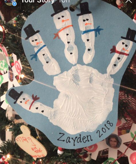 Hand Print Snowman, Snowman Handprint Ornament, Snowman Crafts Preschool, Winter Crafts For Toddlers, Walking Support, Winter Crafts Preschool, Handprint Ornaments, December Crafts, Christmas Crafts For Toddlers