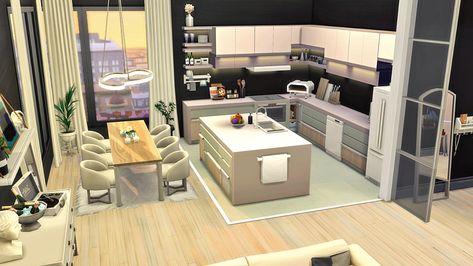 In today's stop motion video we are back in San Myshuno - in the 121 Hakim House Apartment! I decorated this beautiful apartment with the new items from the Home Chef Hustle Stuff Pack. There is a large kitchen with all new counter tops from the Home Chef Hustle Stuff Pack and a great dining area. There is a cozy living room as well. I built this apartment for a single mom and her teenage daughter. Let your Sims move into this 121 Hakim House apartment in San Myshuno! San Myshuno Apartment, 121 Hakim House, Sims Apartment, San Myshuno, House Apartment, Teenage Daughters, We Are Back, Motion Video, Beautiful Apartments