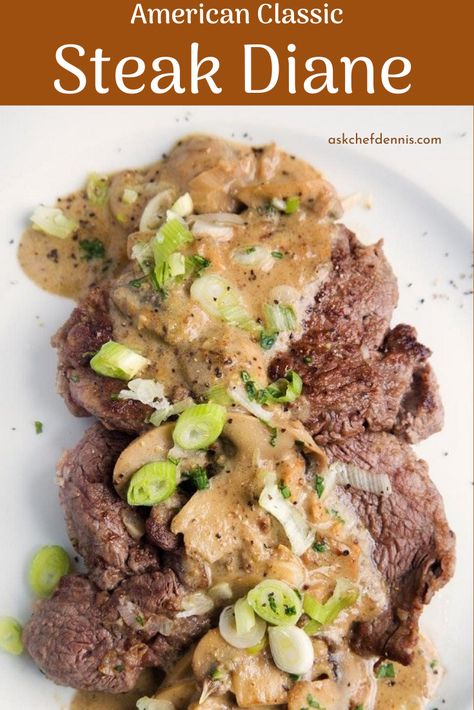 One of my favorite classic dinner recipes is Steak Diane. This restaurant-style dish is easy to make and would make a delicious dish for your next date night. Steak Diane Recipe, Filet Recipes, How To Make Steak, Steak Diane, Restaurant Style Recipes, Flank Steak Recipes, Flat Iron Steak, Classic Dishes, Beef Dishes