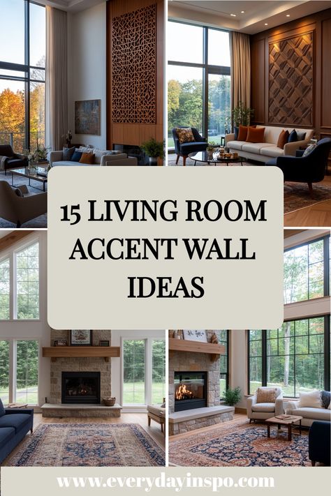 Get some inspo for stunning accent walls for your living room with this guide. Accent Walls In Living Room Tall Ceilings, Above Fireplace Accent Wall, Stone Walls Interior Living Room, Decorative Wall Tiles Living Room, Great Room Accent Wall Ideas, Vaulted Accent Wall Living Room, Ideas For Accent Walls In Living Room, Accent Walls In Living Room Boho, Accent Wall With Lights