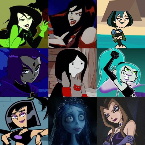 Weird Girl Characters, Black Haired Movie Characters, Gothic Characters Movies, Black Haired Costume Ideas, Dark Haired Characters For Halloween, All Black Character Costumes, Halloween Costumes Women With Black Hair, Witches From Movies, Female Cartoon Villains