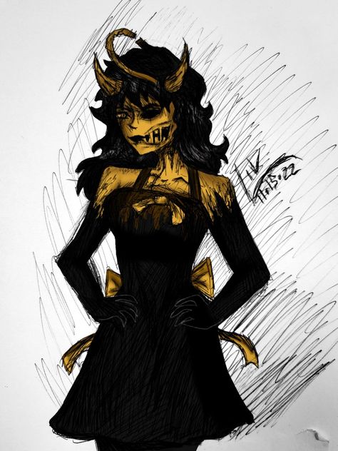 Susie Campbell Fanart, Susie Campbell, Sammy Lawrence, Ink Demon, Alice Angel, Ink Machine, Bendy And The Ink Machine, Horror Game, Random Stuff