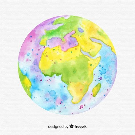 Watercolor earth background Free Vector | Free Vector #Freepik #freevector #background Earth Day Background, Earth Watercolor, Watercolor Earth, Earth Background, Art Homeschool, Earth Clipart, Earth Painting, Painted Earth, Biology Art