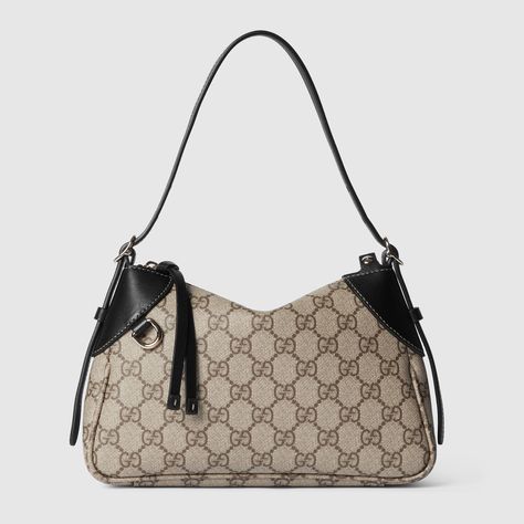 Gucci GG Emblem small shoulder bag Bag Wishlist, Gg Monogram, Gucci Shoulder Bag, Raffia Bag, Black Shoulder Bag, Metallic Bag, Fur Boots, Quilted Bag, Small Shoulder Bag