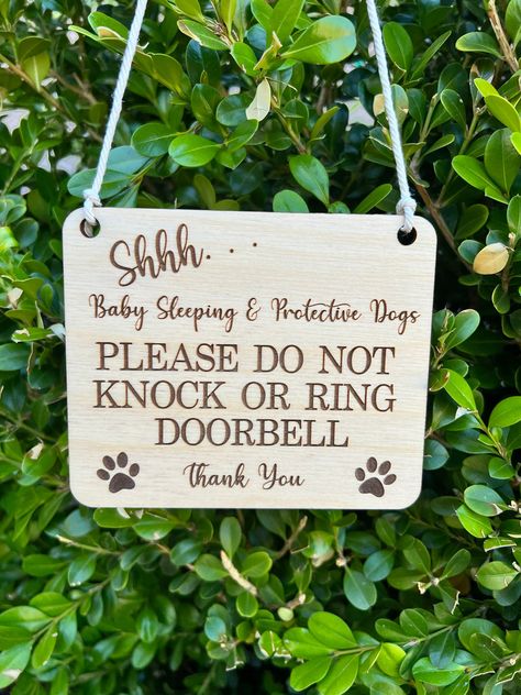 Excited to share this item from my #etsy shop: Baby Sleeping Protective Dogs Front Door Sign, Do Not Knock Sign, Do Not Ring Doorbell, Baby Dog Privacy Sign, Do Not Disturb Door Sign Do Not Knock Sign, Do Not Disturb Door Sign, Baby Sleeping Sign, Protective Dogs, Don't Disturb Sign, Front Door Sign, Engraved Sign, Front Door Signs, Ring Doorbell