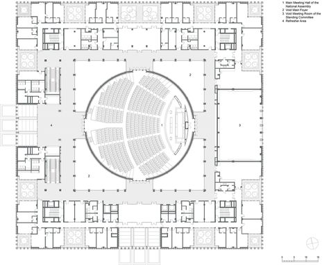 Gallery of Vietnamese National Assembly in Hanoi / gmp architekten - 11 Auditorium Plan, Arch Student, Ramps Architecture, Auditorium Architecture, School Floor Plan, Church Building Design, Auditorium Design, Galleries Architecture, Museum Plan