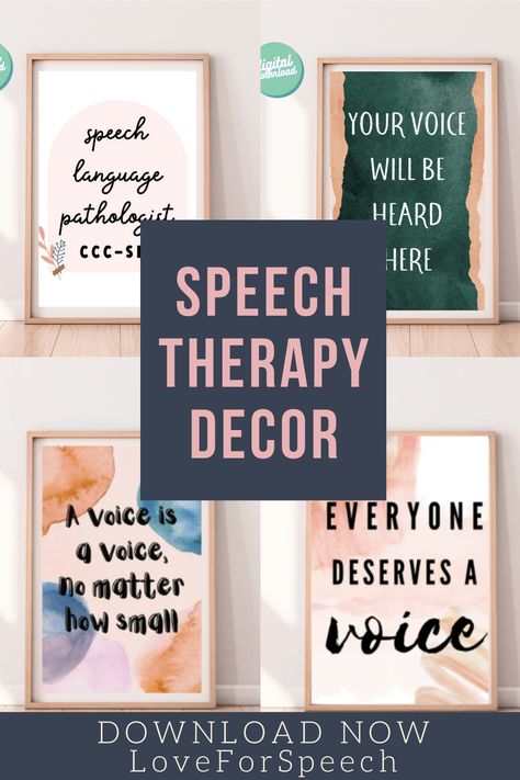 Welcome To Speech, Speech Therapist Office Decor, Speech Therapy Month Gift Ideas, High School Speech Therapy Room Decor, Speech Therapy Office Decor, Speech Therapy Decor, Slp Quotes, Speech Therapy Room Setup, Speech Therapy Office