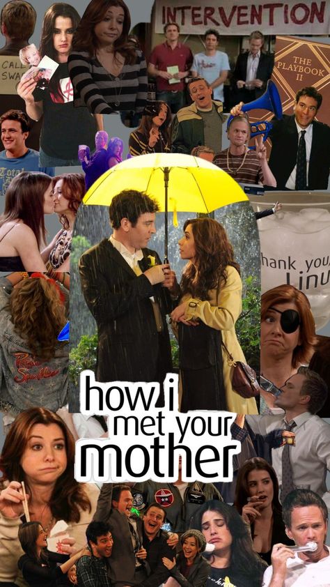 How I met your mother #himym #howimetyourmother #lilyaldrin #robinscherbatsky #marshalleriksen #termosky #barneystinson #traceymosby How I Met Your Mother Collage, How I Met Your Mother Aesthetic, How I Met Your Mother Wallpapers, Himym Wallpaper, Ted And Tracy, Mother Drawing, Barney And Robin, 2000s Shows, How Met Your Mother