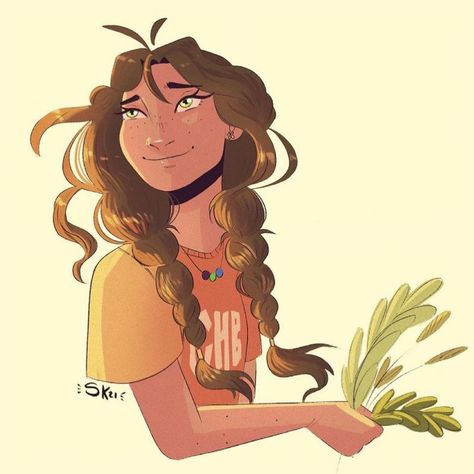 ✨evie✨ on Instagram: “katie😩😩😩🌿 - - - -Artist: @siminiedoodles - - - - - - #katiegardenerfanart #tratie #katiegardner #stollbrothers #travisstoll…” Katie Gardner, Pjo Series, Writing Tips And Tricks, Side Character, Team Leo, Percy Jackson Fan Art, Percy Jackson Characters, Percy Jackson Memes, Percy Jackson Heroes Of Olympus