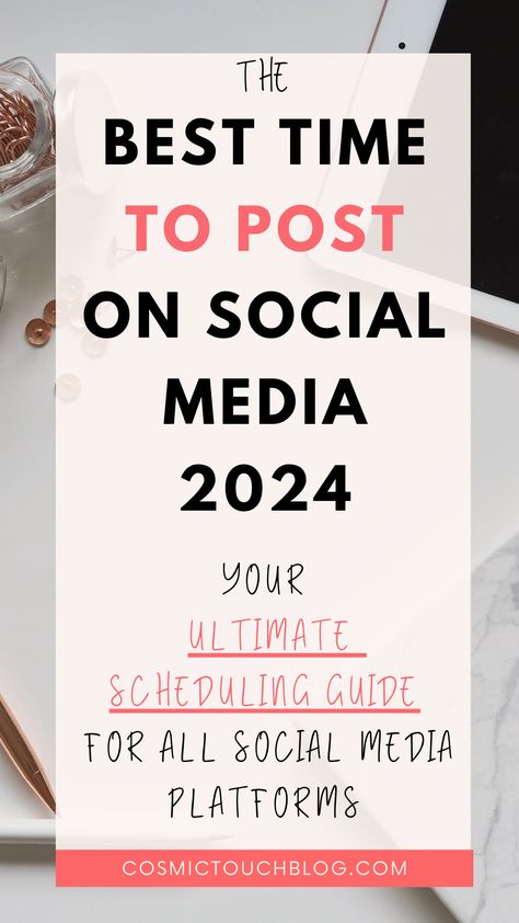 When is the best time to post on social media? Here is the ultimate scheduling guide to post on all of your social media platforms. Time To Post On Social Media, When Is The Best Time To Post On Insta, Social Media Post Times, Posting Ideas Social Media, Instagram When To Post, Social Media For Schools, Best Time To Post On Social Media, Social Selling Posts, Days Of The Week Social Media Posts