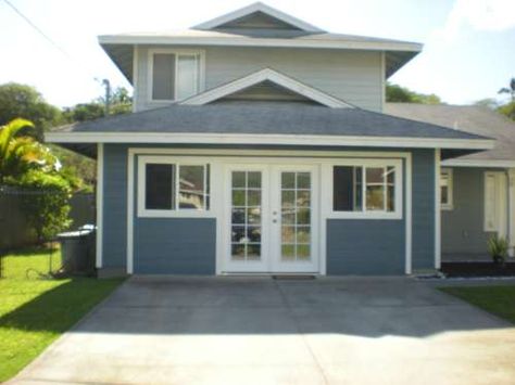 convert exterior garage door with windows | and affordable garage conversion. We just replaced the garage door ... Garage Conversion Exterior, Exterior Garage Door, Garage Door Paint, Garage Door Windows, Garage Bedroom, Converted Garage, Garage To Living Space, Guest Bedroom Remodel, Garage Door Types