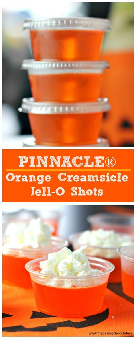 Orange Jello Shots, Jello Shooters, Jello Pudding Shots, Halloween Jello Shots, Halloween Jello, Menu Halloween, Whipped Vodka, Jell O Shots, Orange Jello