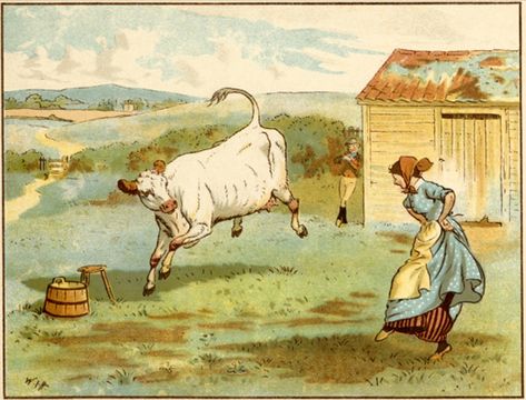 Dance Cow and milk maid dancing at farm piper playing Vintage Cow Illustration, Maid Aesthetic, Milking Cow, Space Angels, Milk Maid, Cow Illustration, Cow Drawing, Writing Stories, Pig Illustration