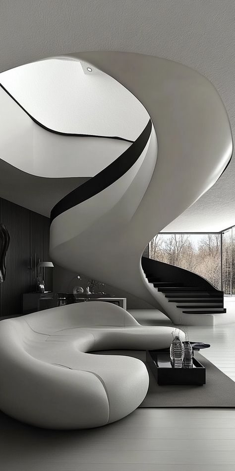 futuristic interior Hi Tech Interior, Futuristic House Design, Futuristic Elegance, Avant Garde Architecture, Futuristic House, Futuristic Interior, Interior Architecture, Siding, House Design