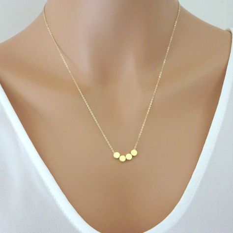 Custom initial necklace Gold dot necklace tiny stamped dots Simple Gold Earrings, Bridesmaid Necklace Gift, Grandma Christmas, Dot Necklace, Custom Initial Necklace, Gold Dot, Christmas Gifts For Wife, Necklace Initial, Initial Necklace Gold