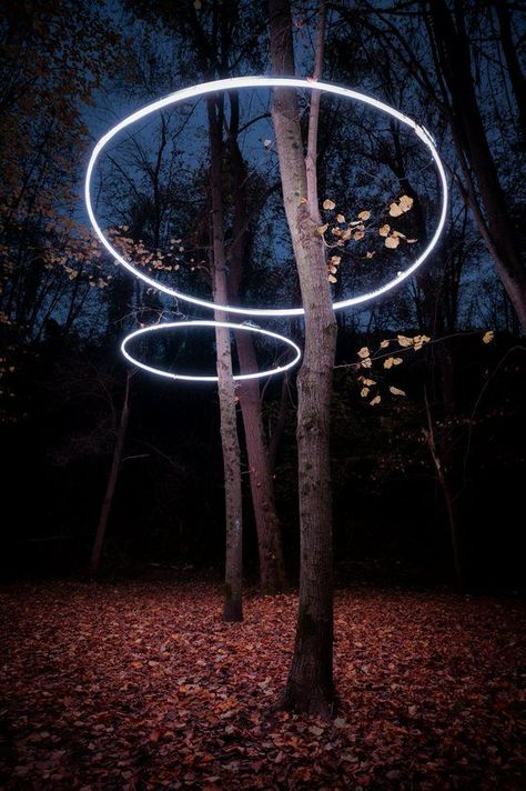 Circle Light, Landscape Plan, Round Light, Urban Oasis, Garden Art Sculptures, Solar Led, Light Sculpture, Tree Lighting, Signage Design