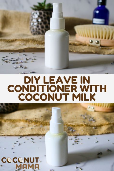 This easy DIY leave-in conditioner comes together quickly, leaving your hair feeling soft and moisturized. Coconut Leave In Conditioner, Coconut Milk Leave In Conditioner Diy, Diy Leave In Conditioner For Curly Hair, Diy Hair Mousse, Home Made Conditioner, Leave In Conditioner Diy, Diy Leave In Hair Conditioner, Conditioner Hacks, Conditioner For Hair Growth