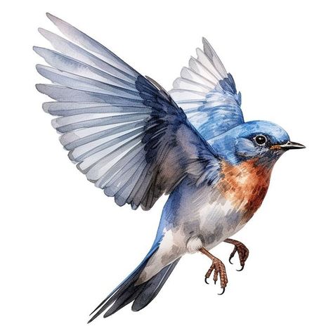 Blue Bird Clipart, Watercolor Blue Bird, Blue Wren Tattoo, Bluebird Drawing, Bluebird Flying, Bluebird Tattoo, Bird Clipart, Flying Birds, Birds Tattoo