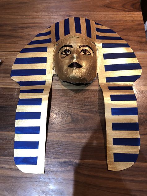 Ancient Egypt Display, Egypt Display, Egypt Decorations, Egyptian Mask, Egyptian Party, Paper Mache Mask, Holiday Club, Halloween Costume Contest, Costume Contest