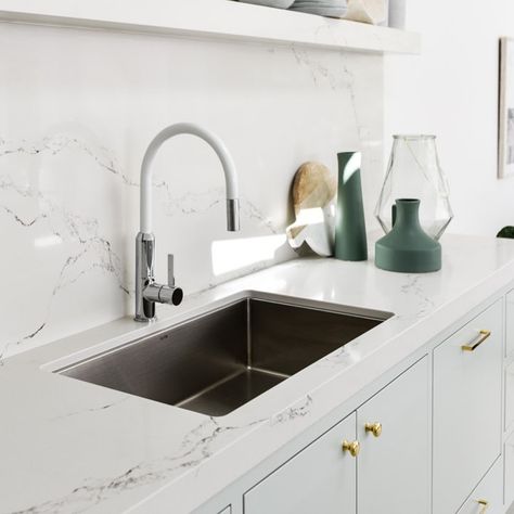 Overmount Sink, Free Standing Wall, Wall Mounted Basins, Tidy Kitchen, Instagram White, Single Bowl Kitchen Sink, Kitchen Pot, Undermount Kitchen Sinks, Australia Living