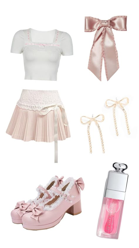 🎀 so coquette 🎀 Coquette Outfits School, Coquette Fits, Coquette Clothes, Coquette Vibes, Coquette Outfits, Coquette Outfit, Teen Outfits, Outfit Png, Princess Core