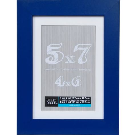 Blue Belmont Frame With Mat By Studio Decor® | 5" x 7" | Michaels® Blue Picture Frames, Cute Frames, Shades Of Teal, Seasons Art, Wall Frames, White Mat, Spring Fabric, Blue Frames, Buy Fabric