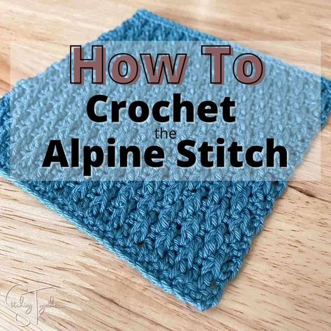 How To Crochet Alpine Stitch, Alpine Stitch Crochet Blanket, Alpine Stitch Crochet, Crochet Alpine Stitch, Crochet Blanket Scarf, Crochet Washcloth Free Pattern, Crochet Washcloth Free, Alpine Stitch, Scrap Yarn Crochet