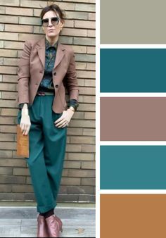 Teal Outfit, Turquoise Clothes, Teal Outfits, Colour Combinations Fashion, Color Combos Outfit, Color Combinations For Clothes, Color Trends Fashion, Fall Color Palette, Brunch Outfit